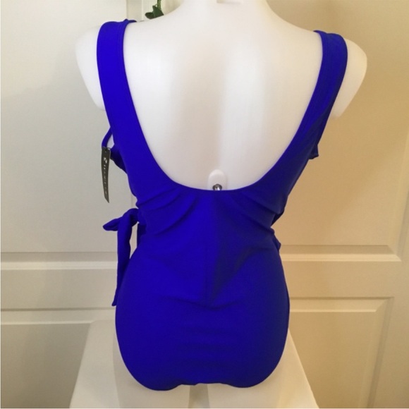 Women's One Piece Side Tie Tummy Control Bathing Suit - Picture 5 of 6